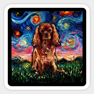 Ruby Cavalier King Charles Spaniel Night Sticker